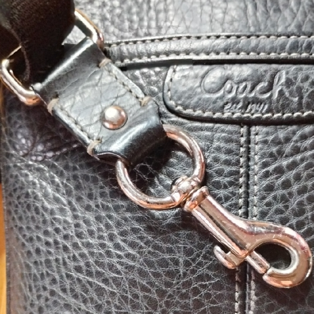 Coach Black Leather Men's Messenger Bag Rehab Condition - Picture 4 of 7